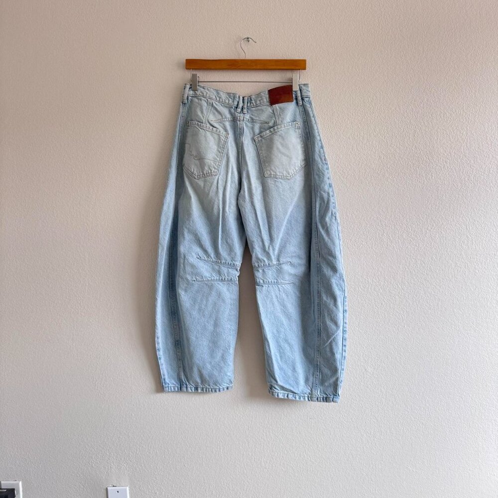 Free People We The Free Good Luck Mid-Rise Barrel Leg Jeans Aegean 27 - Picture 3 of 6
